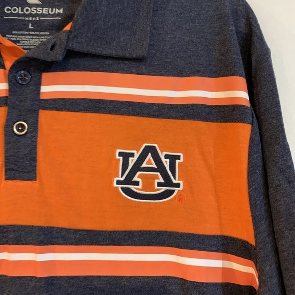 NWT Auburn Tigers Polo Golf Shirt Coach Stripes SizeL - Picture 2 of 7